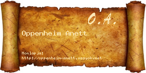Oppenheim Anett névjegykártya